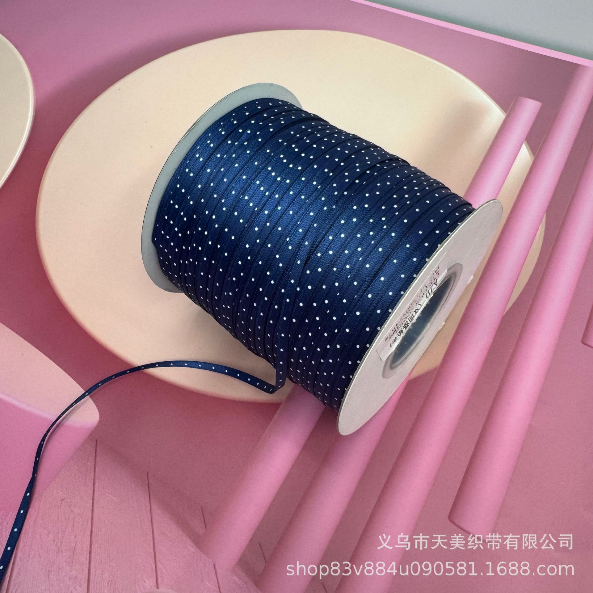 3MM双面圆点涤纶丝带饰品配件服装内衣袜子装饰圆点彩色纺织辅料详情4