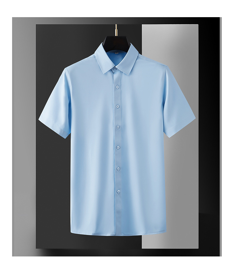 Modal short-sleeved shirt for men, summer stretch wrinkle-free business casual top, new summer commuter shirt pic 30