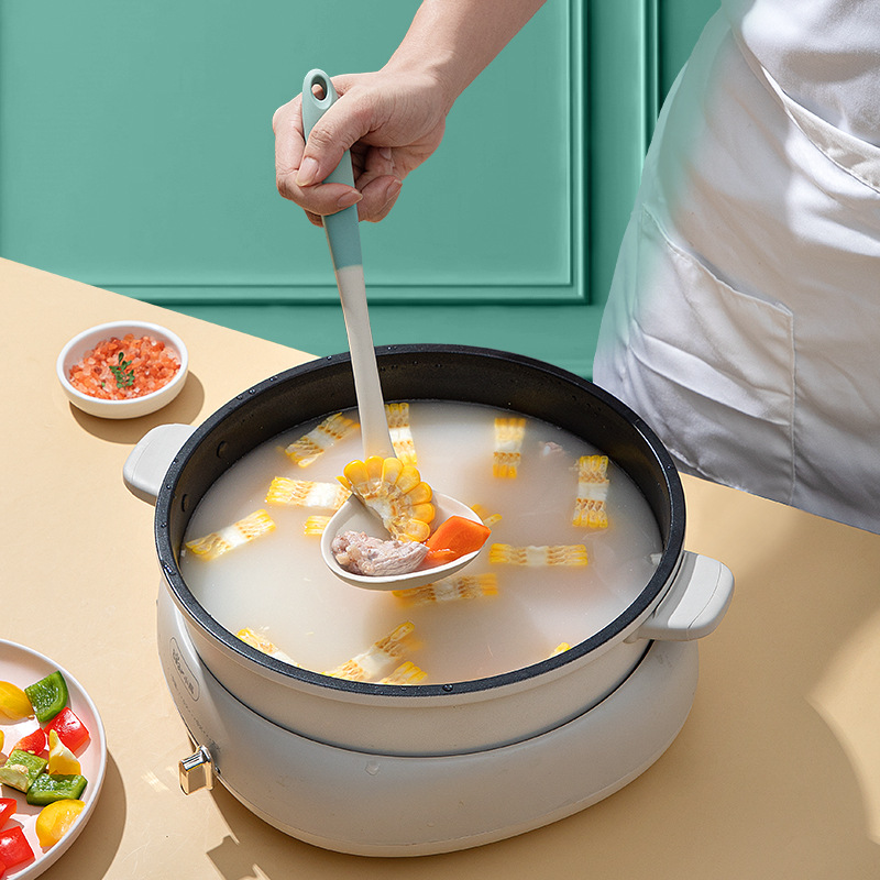 灰白色硅胶锅铲家用不粘锅专用耐高温炒菜汤勺铲子食品级厨具套装详情5