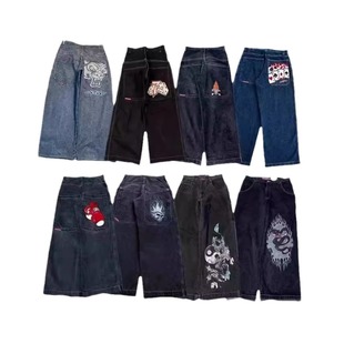 High street fashion brand straight-leg pants for spring and autumn, American vibe pants, loose casual long pants, three-bar jeans for boys pic 6