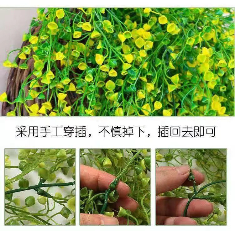 跨境批发仿真绿植金钟柳壁挂花藤垂吊家居装饰墙室内假花吊篮植物详情4