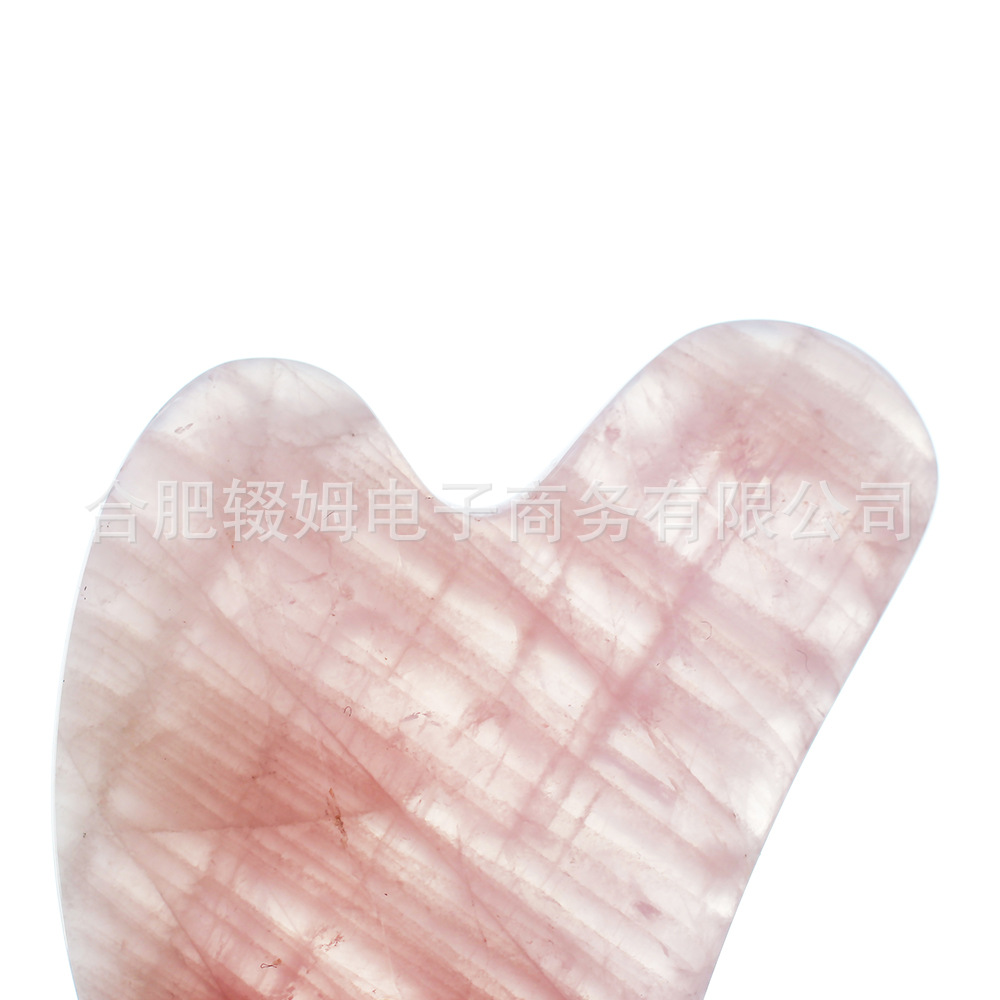 rose quartz粉晶玉石刮痧板粉晶心形玉石面部脸部全身按摩刮痧皮肤护理居家日用美容院用详情8