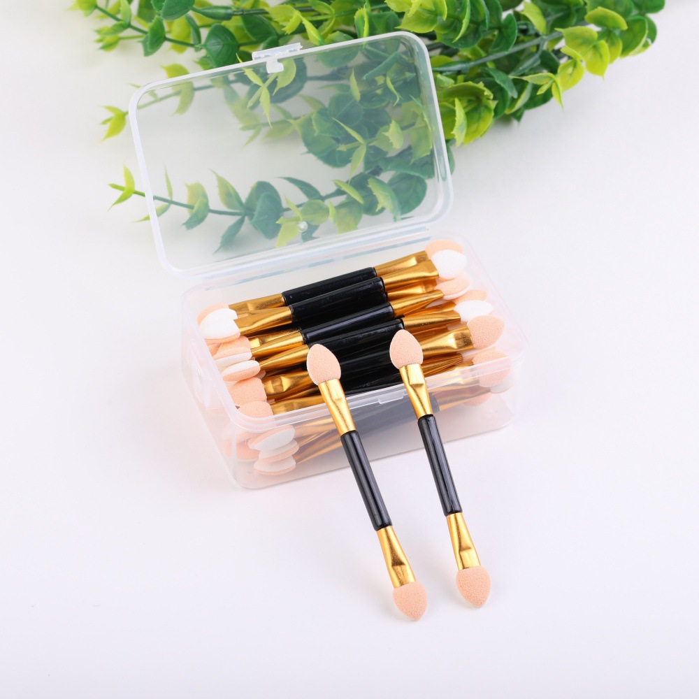 双头海绵眼影棒迷你眼部化妆刷遮瑕棒美妆工具盒装便携迷你一次性详情7