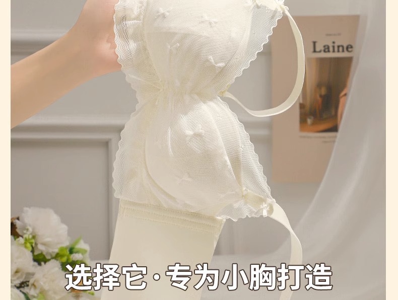 内衣女士小胸聚拢显大调整型无钢圈收副乳防下垂蕾丝夏薄款舒适详情16
