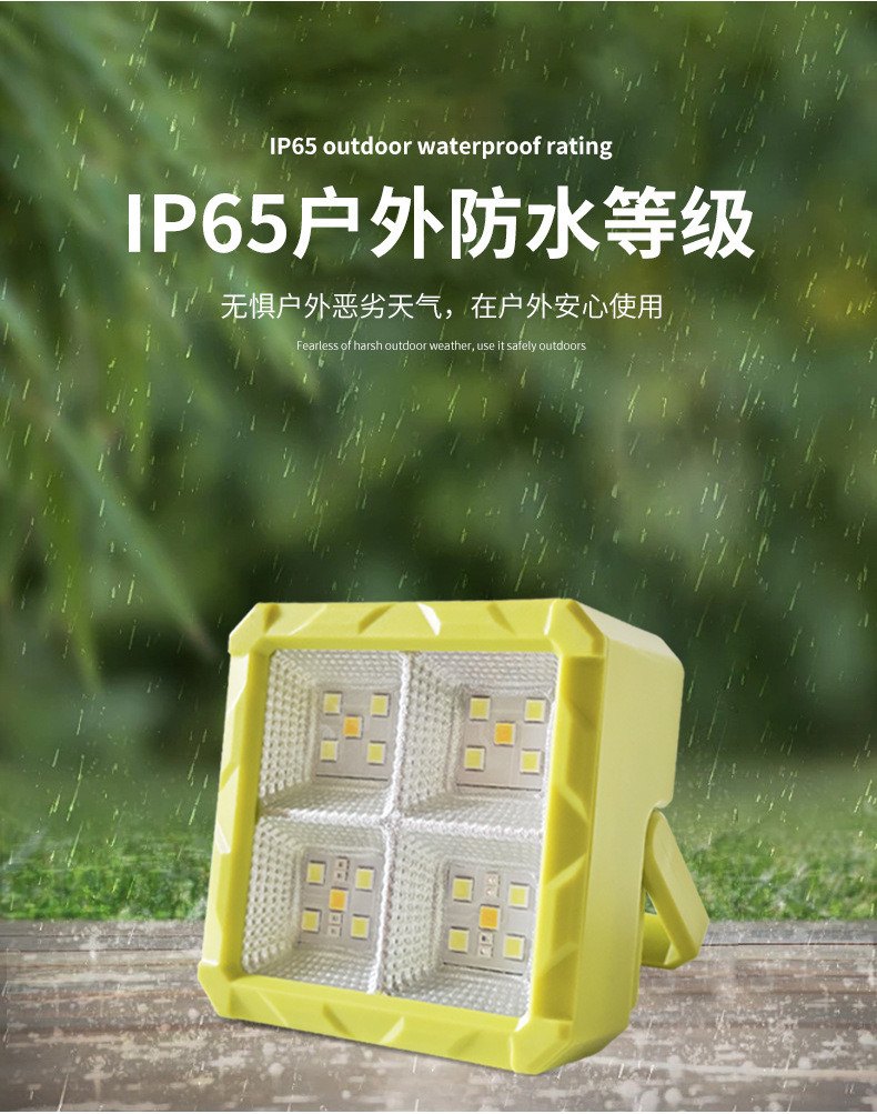New LED mini floodlight, solar portable lamp, USB charging, outdoor camping and stall emergency lighting pic 8