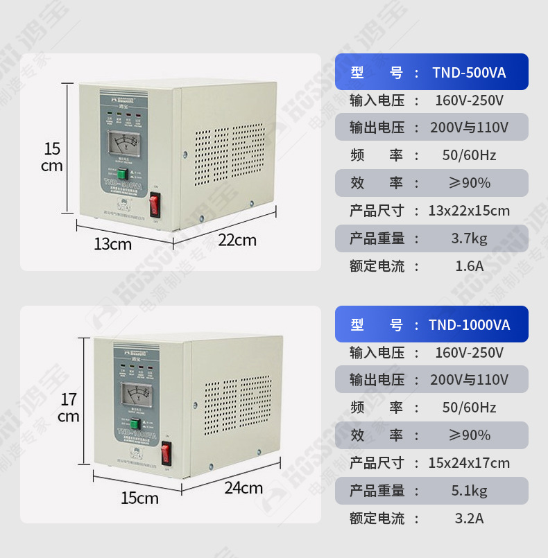 鸿宝TND全自动单相交流稳压器220V家用工业用大功率10K稳压电源详情17