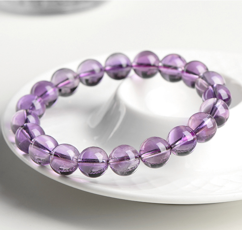 久雅水晶 天然浅紫水晶手链  巴西紫水晶 DIY时尚手链  厂家直销详情12