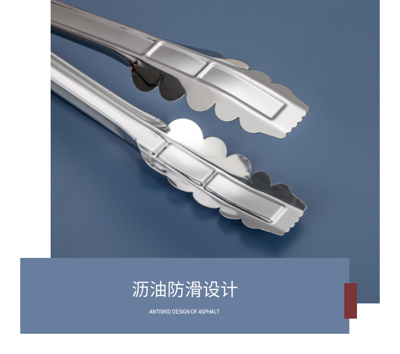 不锈钢食品夹厨房家用烹饪工具厂家批发自助餐烧烤肉面包食物夹详情13