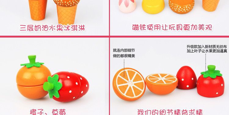 Wooden cut-and-cut fun House kitchen Little princess toy girl New Year Birthday gift simulation cake for children pic 18