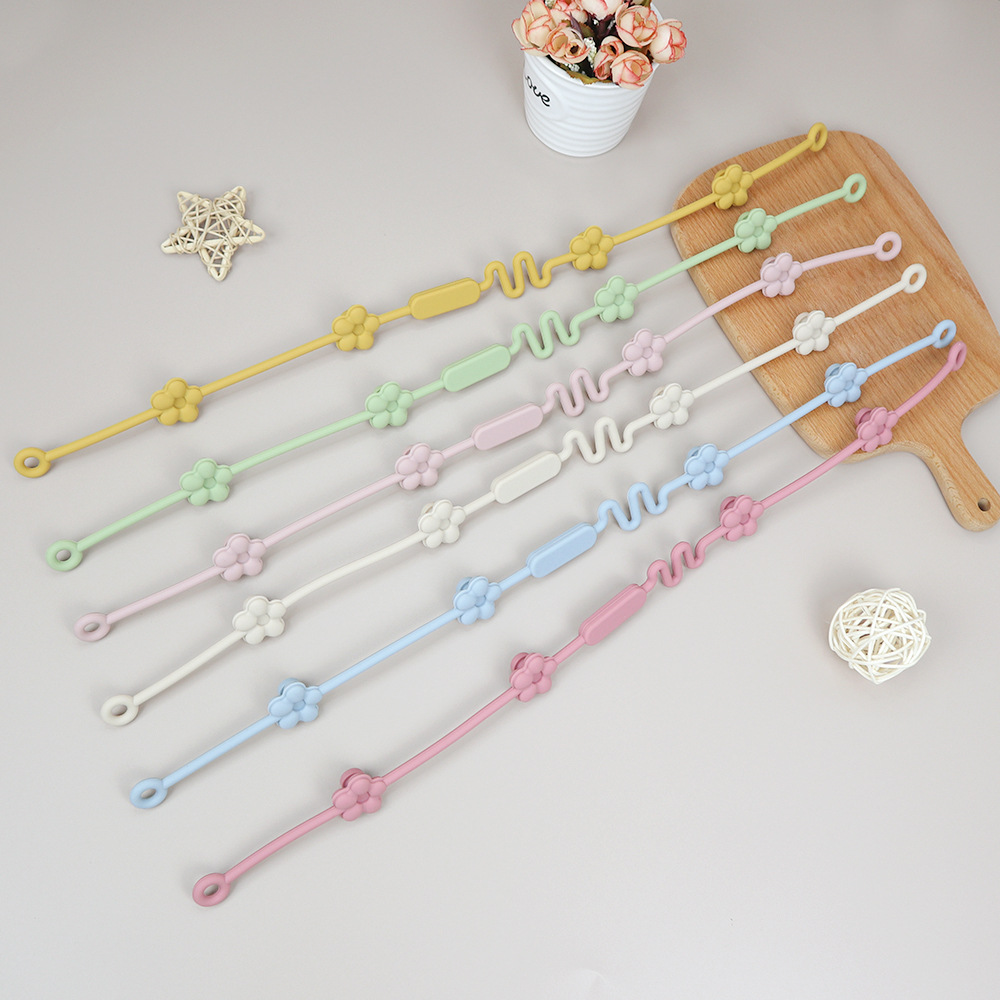 Baby silicone teething chain pacifier anti-drop rope, baby flower style car hanging multi-functional anti-loss rope, hanging rope pacifier chain pic 3