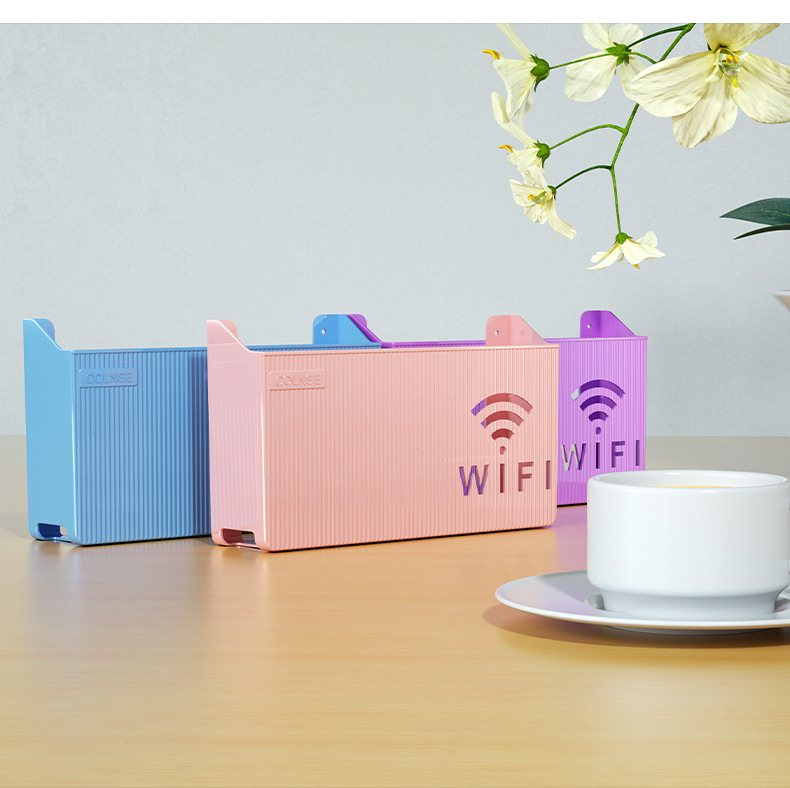 壁式收纳盒无线wifi电视机顶盒路由器置物架免打孔收纳盒子壁挂式详情35
