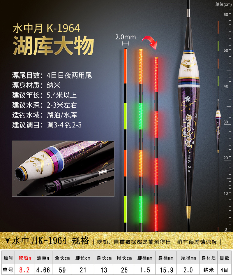 Luminous float bite hook color-changing float large object electronic float night fishing carp float super bright intelligent alarm fishing gear hard tail pic 79