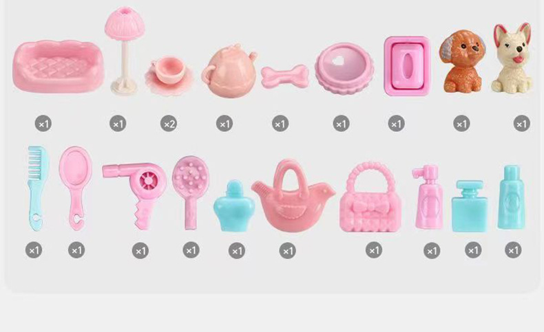 Princess dreamy luxury bedroom toy house Little girl playing house Simulation exquisite castle suitcase Girl toys pic 19