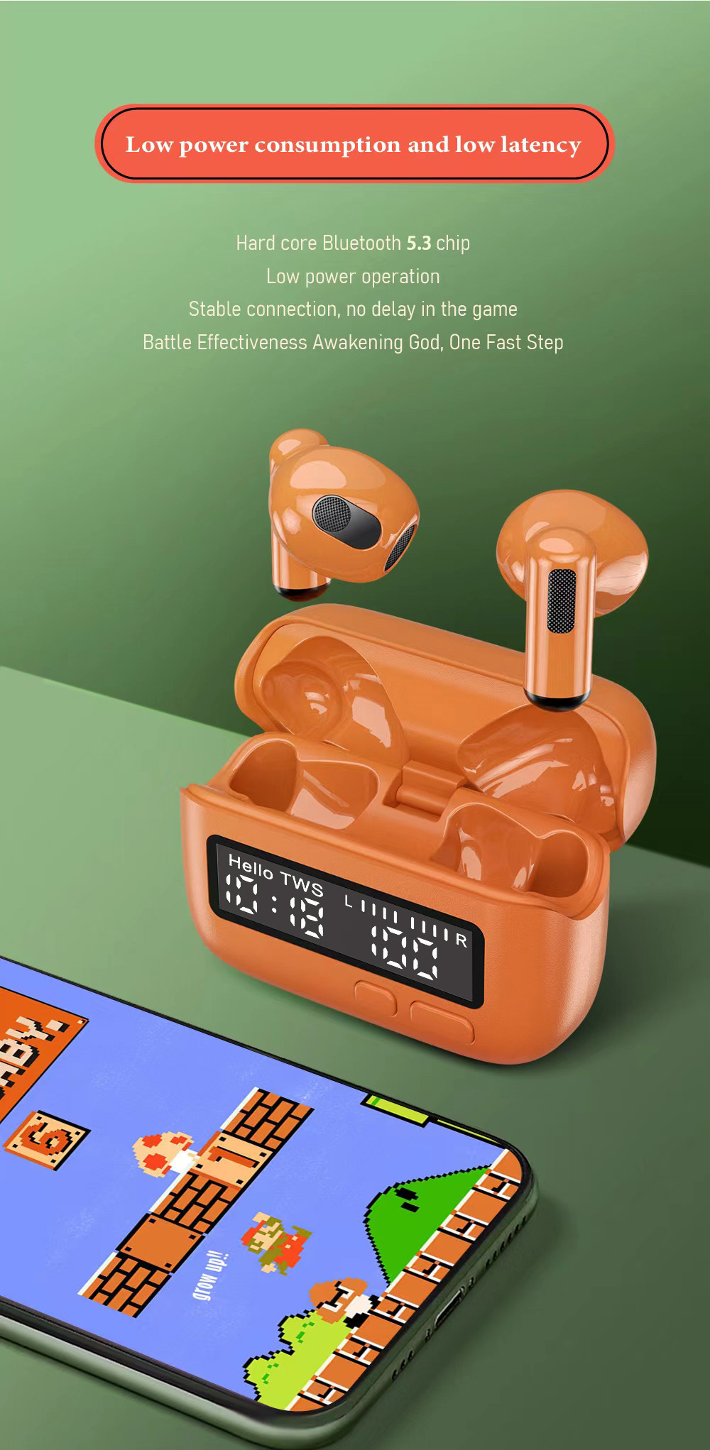Traducción simultánea BPG portátil reducción de ruido inalámbricos auriculares bluetooth en el oído único retro personalizado tendencia digital reloj AI traducción fábrica al por mayor pic 10