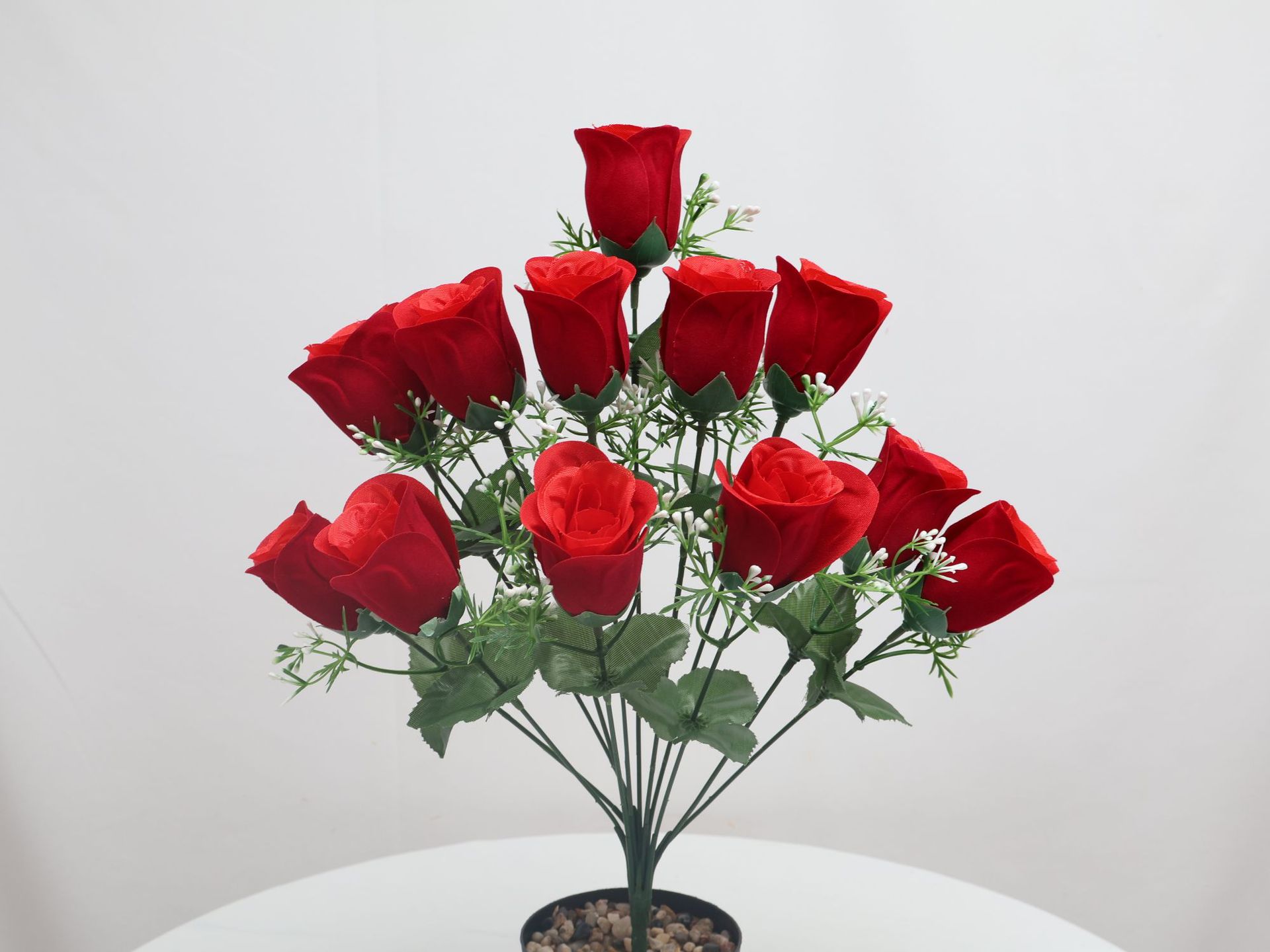 跨境代发贴标亚马孙特姆希音爆款绒布仿真玫瑰花厂外贸春蕾假花蕾详情9