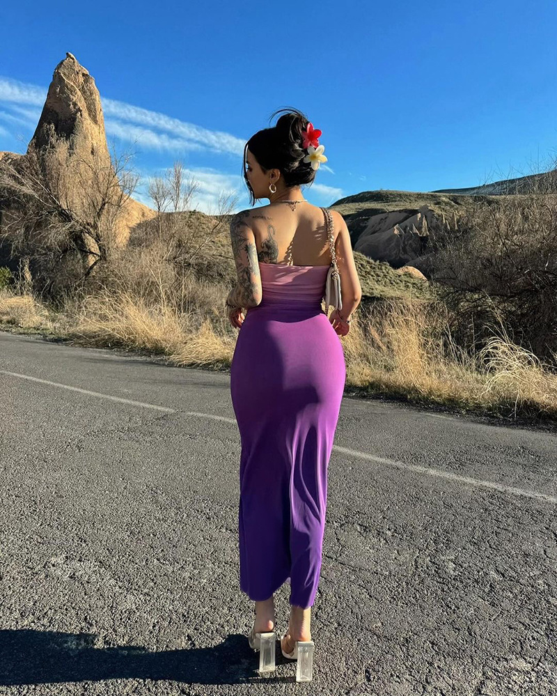 Slim sexy bra gradient medium and long style dress详情5