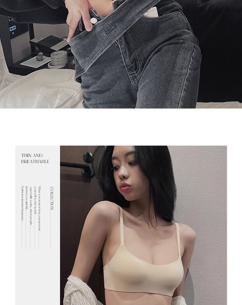 日本无痕内衣女半杯薄款防下垂聚拢文胸罩小胸光面无钢圈上托抹胸详情22