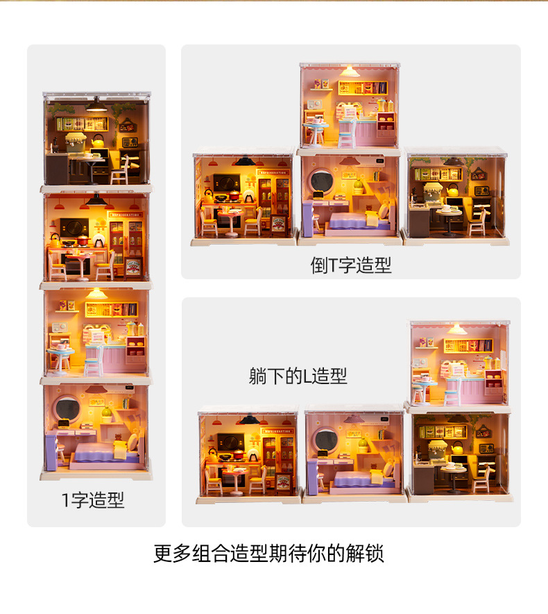 Childhood Infinite Girl diy Mini House model Coffee house Dessert Shop Handmade Assembly Little Actress toy gift pic 6