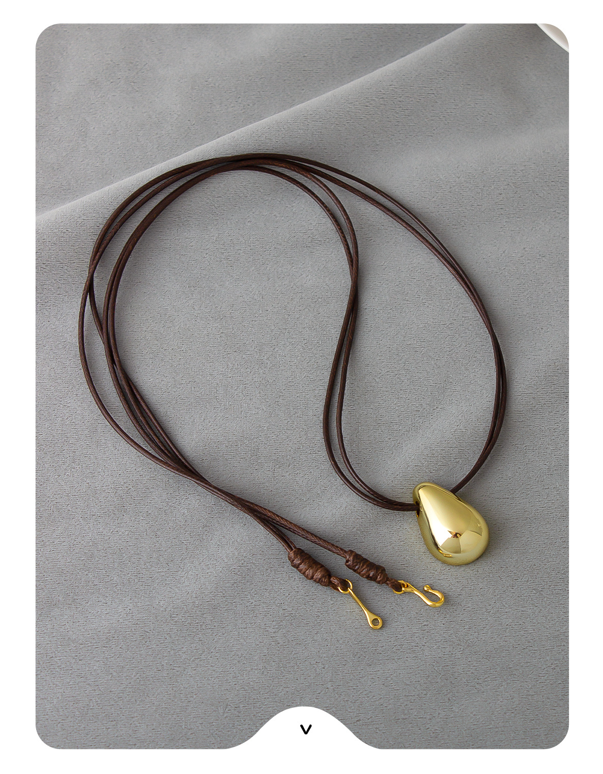 大水滴项链吊坠 光泽感好简约豆豆高级感男女通用气质长款毛衣链详情7