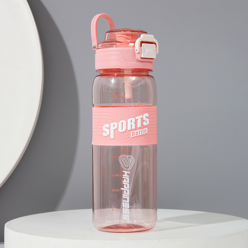 新款马卡龙色运动水杯大容量运动水壶便携女学生防摔塑料杯子吸管详情9