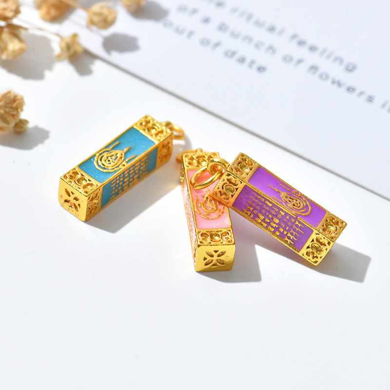 Hot Chinese-style fortune God pendant that never fades, Vietnamese sand gold five-piece scripture pendant pic 7