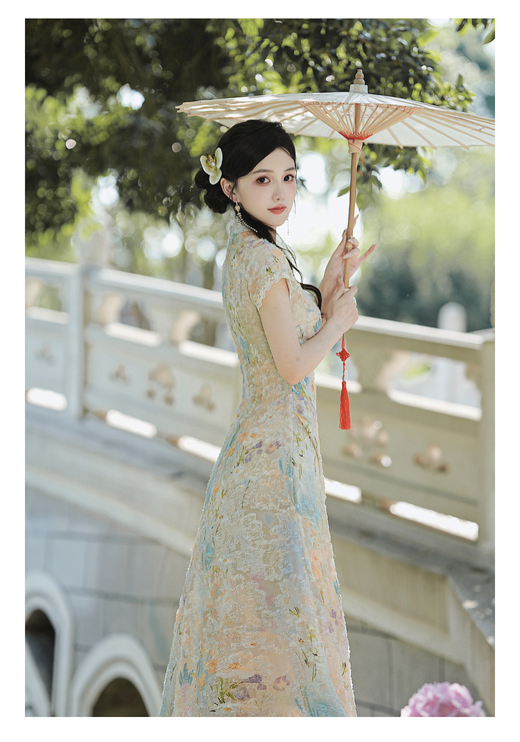 New Chinese-style traditional Chinese style cheongsam improvement young girl daily slimming and elegant dress for Summer 2025 new style pic 18