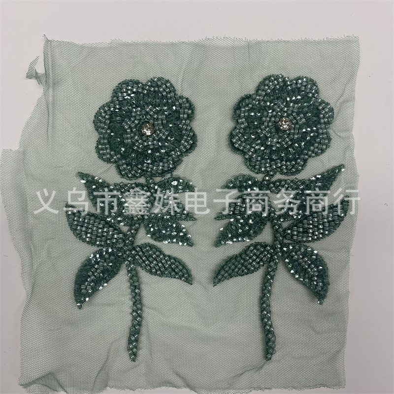 花朵网纱布贴绣珠补丁婚纱礼服装饰辅料DIY详情11