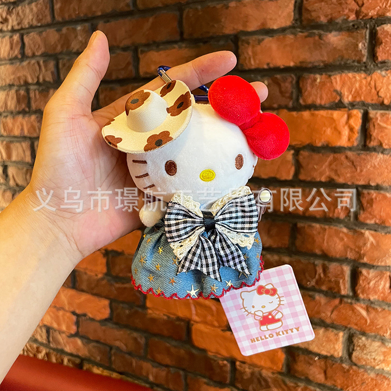 Official cute secondary creation hellokitty small pendant plush toy kt cat keychain pendant bag pendant pic 11