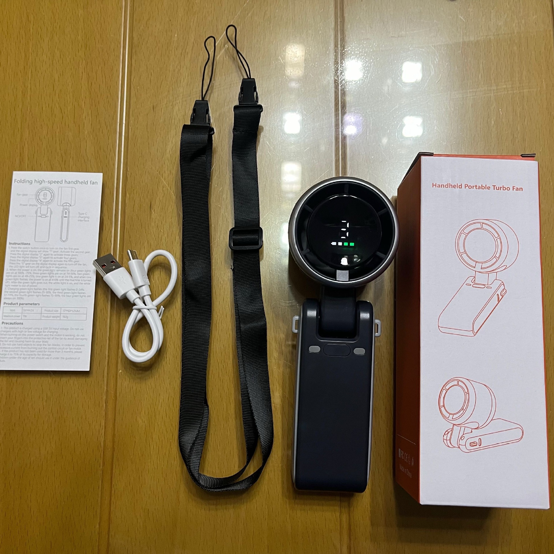 【新人】N607高速涡轮增压手持风扇数显迷你挂脖usb充电方便携详情27