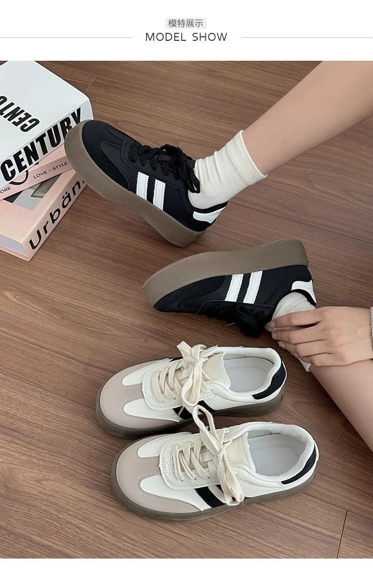 女鞋软底不累脚2025春秋新款时尚百搭小白鞋轻便厚底耐磨休闲鞋详情2