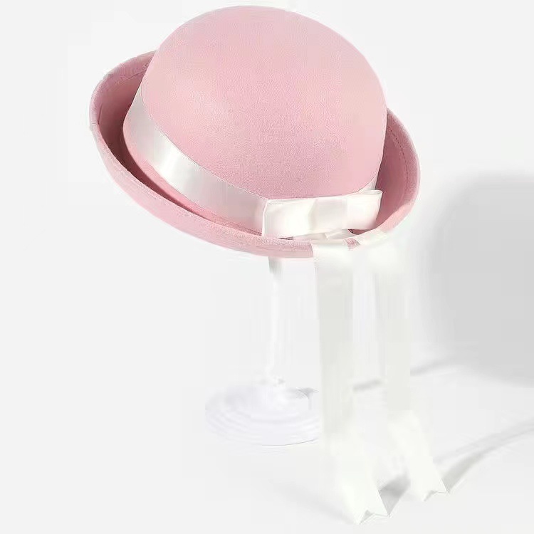 JK uniform cap, small round cap, Japanese style, versatile dome woolen top hat, ribbon hat, school style, kindergarten pic 7