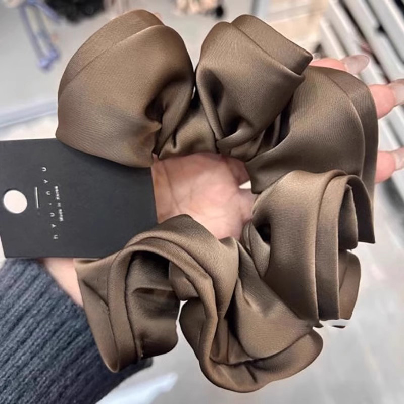 2025新款网红黑色缎面大肠发圈女头绳丸子头扎发饰头花发饰品详情9