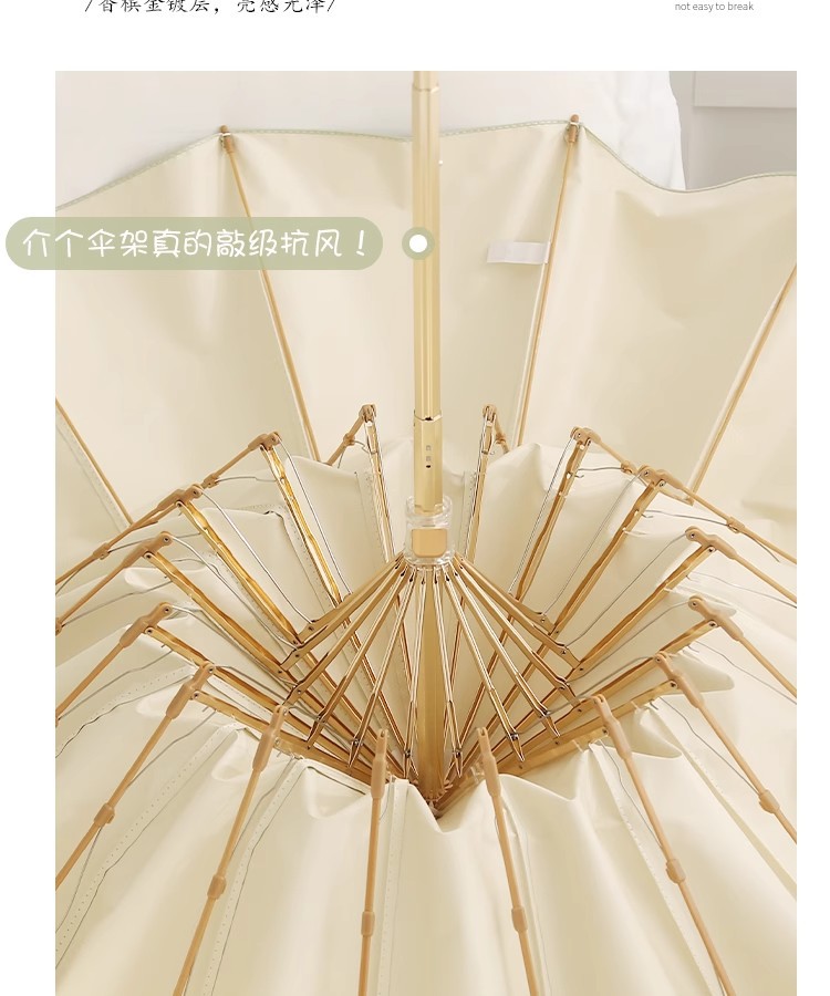 16-bone retro color rubber sun umbrella, all-purpose umbrella for female ins students, wind-resistant, sun-proof and UV-protective sunshade pic 40