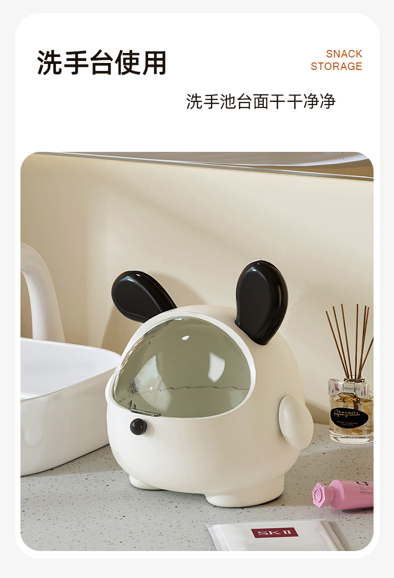 可爱卡通造型桌面垃圾桶带玄关大容量家用追剧桌面丢垃圾收纳盒子详情14