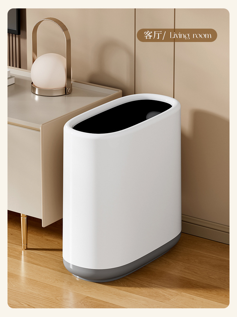 垃圾桶家用卫生间厕所客厅简约新款夹缝厨房卧室双桶ins风纸篓详情10