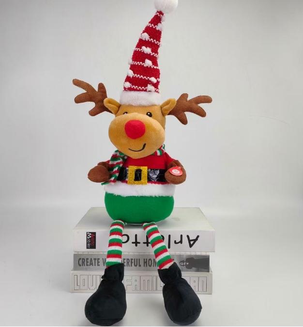 Cross-border exclusive Saks Christmas Three Treasures Plush Electric Toy Series Tree Stump Christmas Tree plush Electric toy pic 5