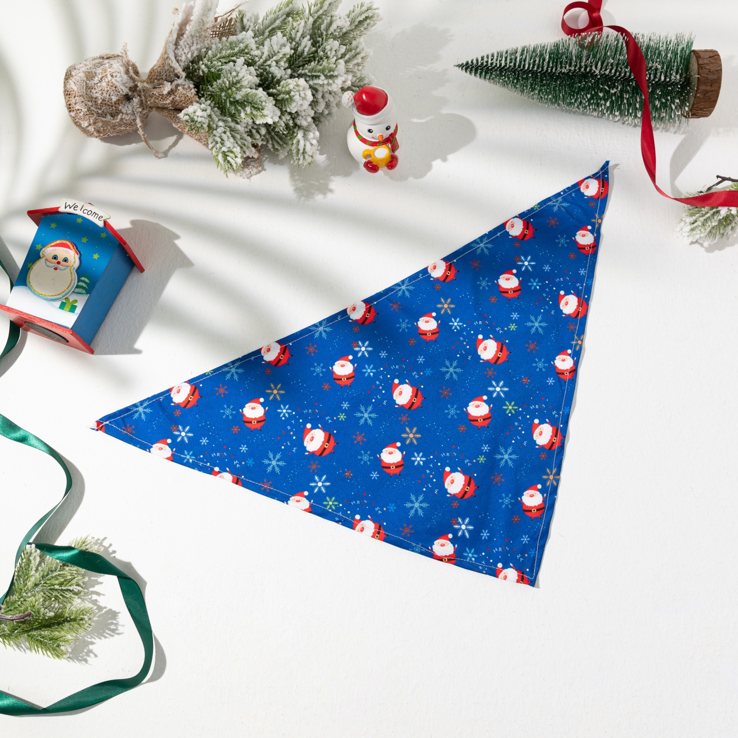 跨境新款圣诞三角巾宠物口水巾厂家直销猫咪圣诞玩具多款猫口水巾详情24