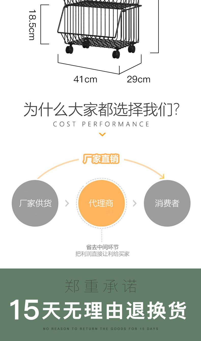 多功能厨房蔬菜置物架水果收纳架免打孔多层落地储物架收纳筐篮子详情16