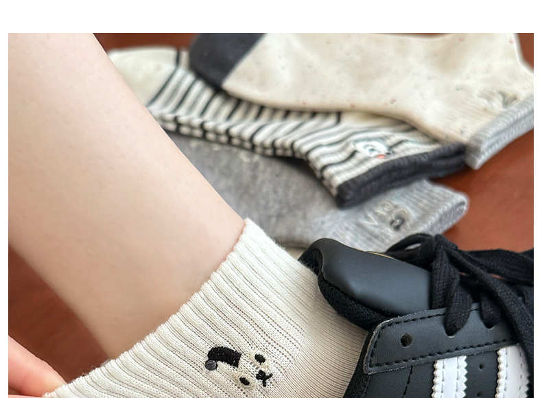 2025年夏季新款袜子女船袜低帮吸汗条纹韩版薄款灰色可爱短筒袜详情20