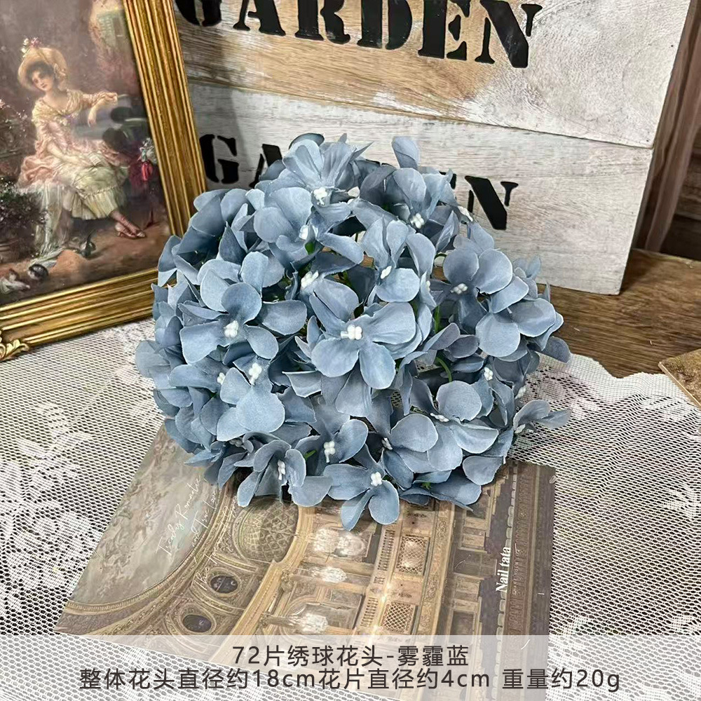 72片绣球花头仿真花朵批发花头花墙插花手工花环头饰发饰配件假花详情14
