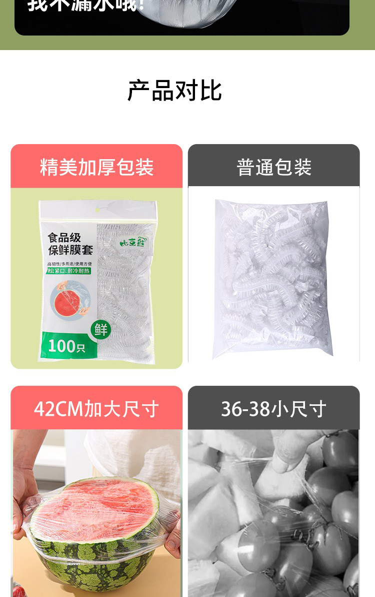 加大一次性保鲜膜套加厚保鲜罩大量批发冰箱松紧口食品级保鲜膜套详情11