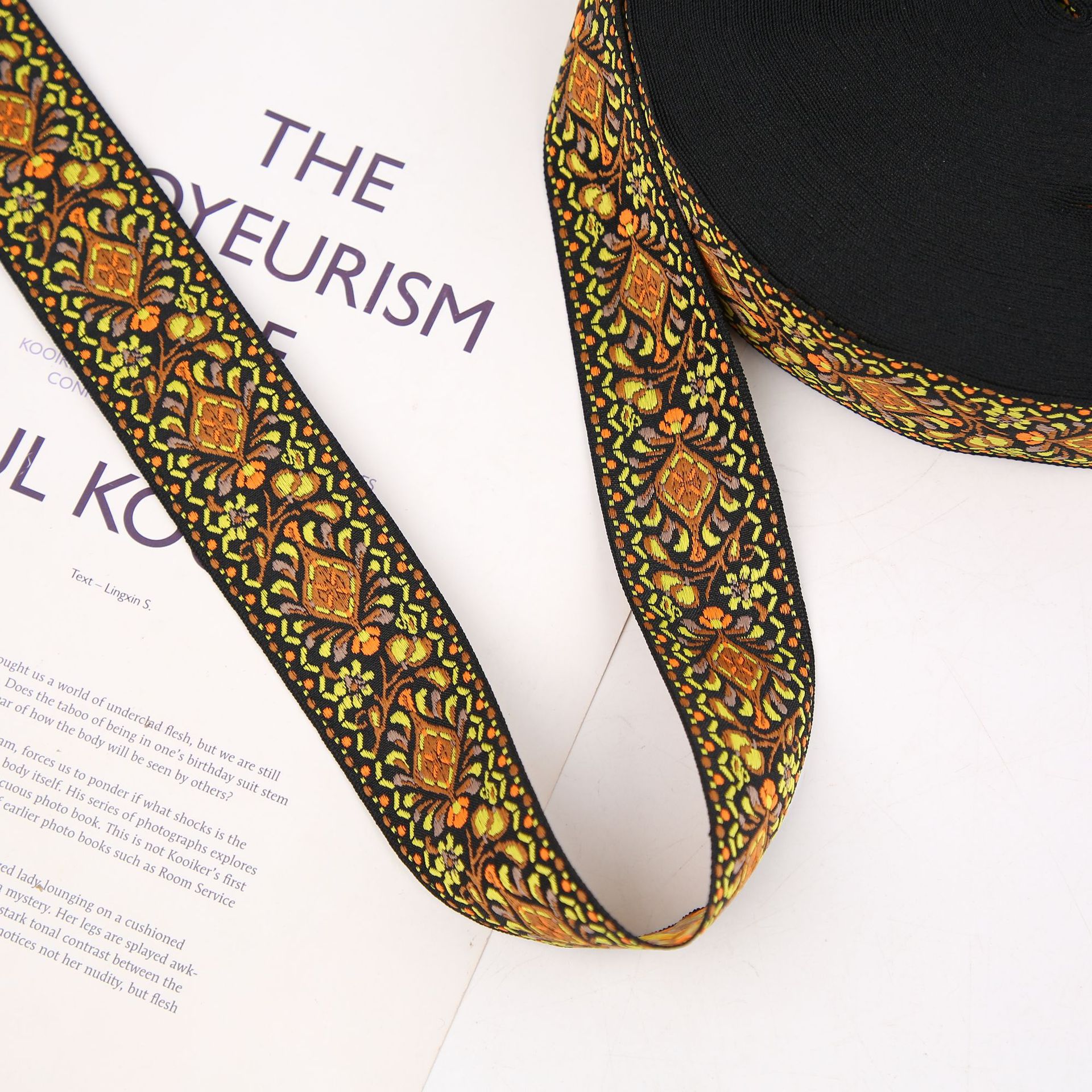 Wholesale of 4.0cm retro ethnic style totem pattern jacquard webbing lace ethnic clothing webbing accessories in stock pic 13