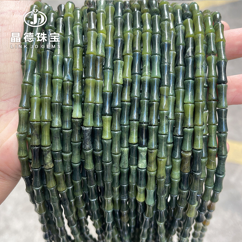 5x12mm Southern jade bamboo joint tube bead jade diy jewelry accessories, segmented high scattered beads and spacer beads wholesale pic 32