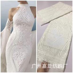 新款非洲亮片蕾丝花边网布面料派对礼服民族风服装辅料laceJX756详情10