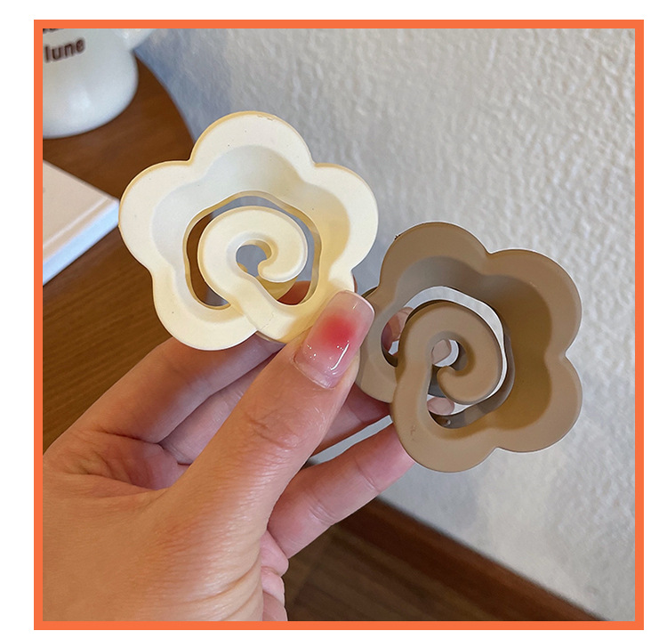 韩国简约气质发夹高级感亚克力花朵抓夹女后脑勺发量多鲨鱼夹批发详情6