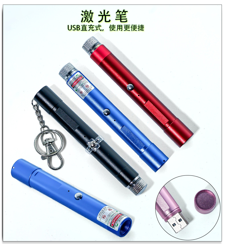 USB迷你充电激光镭射笔 指星售楼沙盘逗猫红光绿光指示笔厂家直销详情1