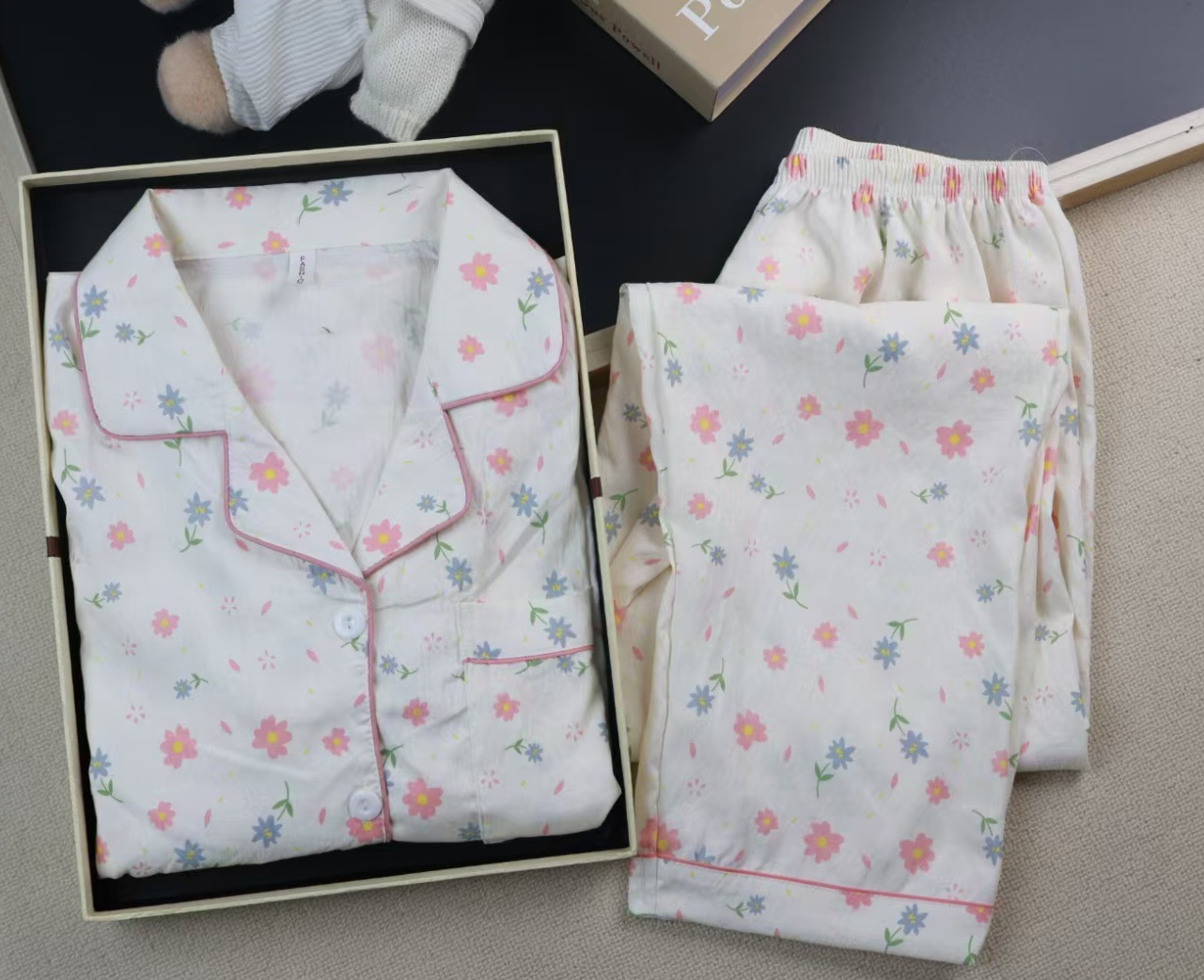Spring new Cloud cotton Korean InS-style long-sleeved pajamas for girls, sweet and cartoonish, cute student home wear set pic 29