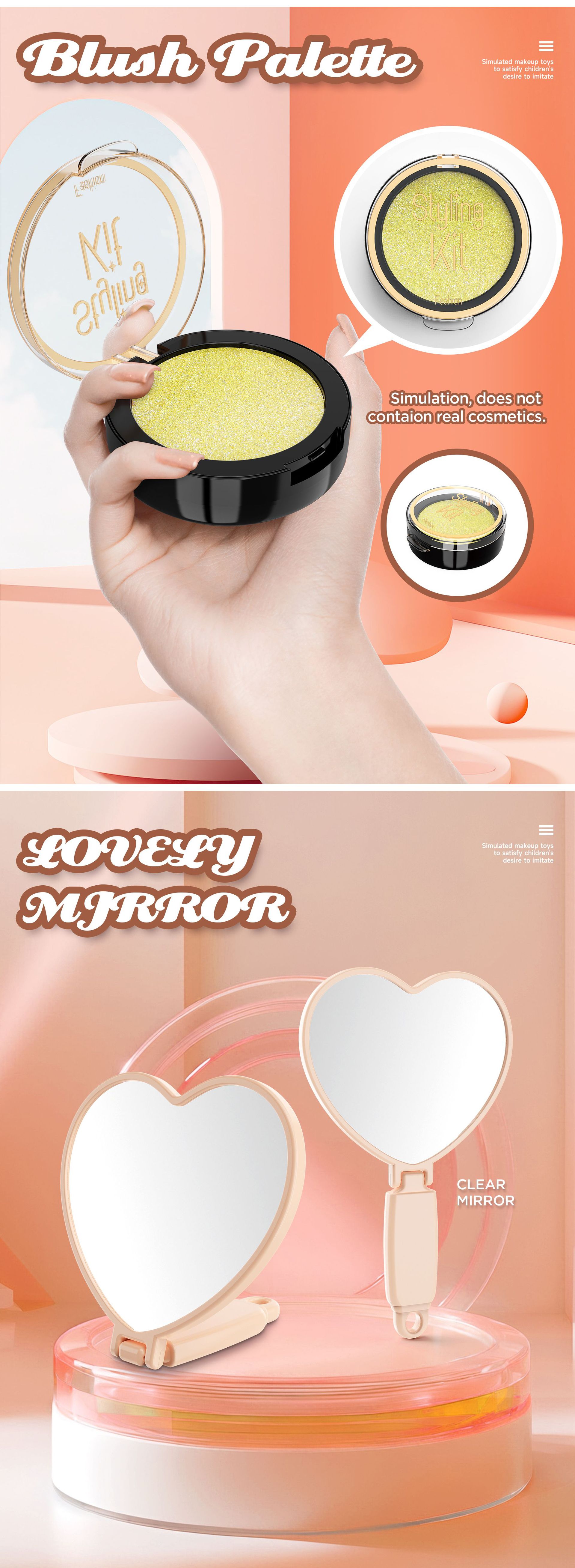 严选跨境新品儿童过家家仿真化妆玩具女孩彩妆套装不可涂抹亚马逊详情35