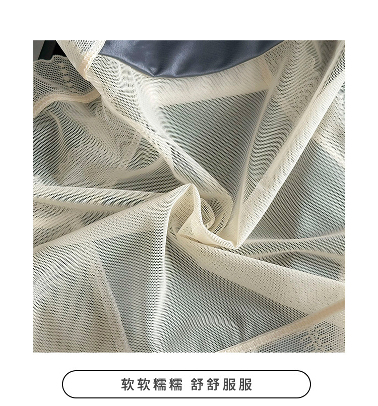 复古交叉绑带半透蕾丝内裤女生纯欲性感舒适桑蚕丝抑菌三角裤女士详情3