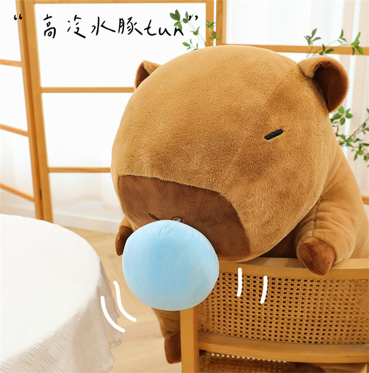 网红卡皮巴拉鼻涕玩偶立体可爱水豚公仔抱枕毛绒玩具生日礼物睡觉抱枕详情19